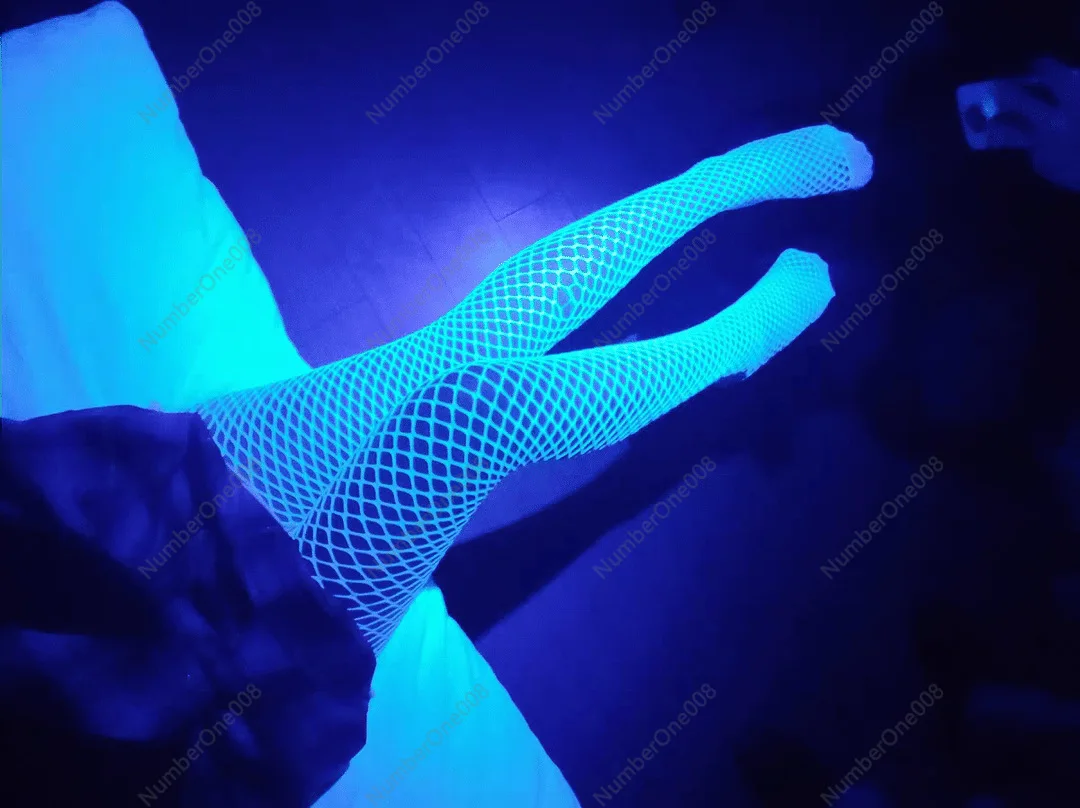 Luminous Fishnet Stockings, Fishing Net Thin Hollow Luminous Stockings Genuine