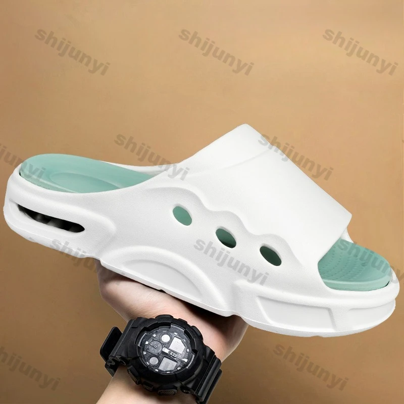 Men's One Word Slippers 2025 Summer New Height Increase Platform Casual Shoes Soft Sole Comfortable Outdoor Non Slip Flat Shoes