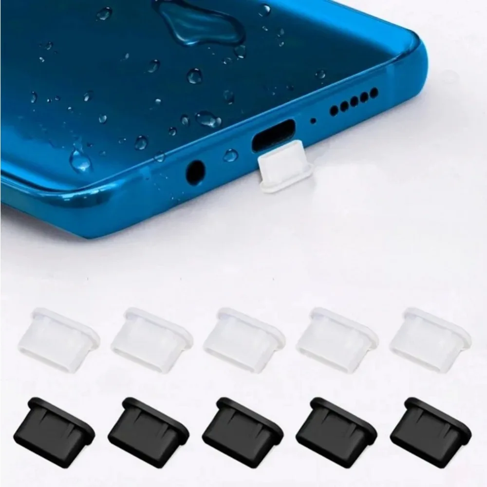 10PCS Type-C Silicone Dust Plugs Phone USB Charging Port Protector Cover Type C Anti-dust Cap for Huawei Xiaomi Samsung