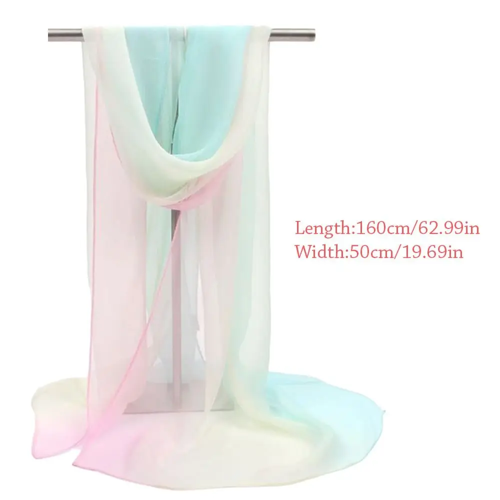 Summer Sun Protection Scarf Soft Gradient Solid Color Shawls Long Anti-sunburn Neck Bandana Women
