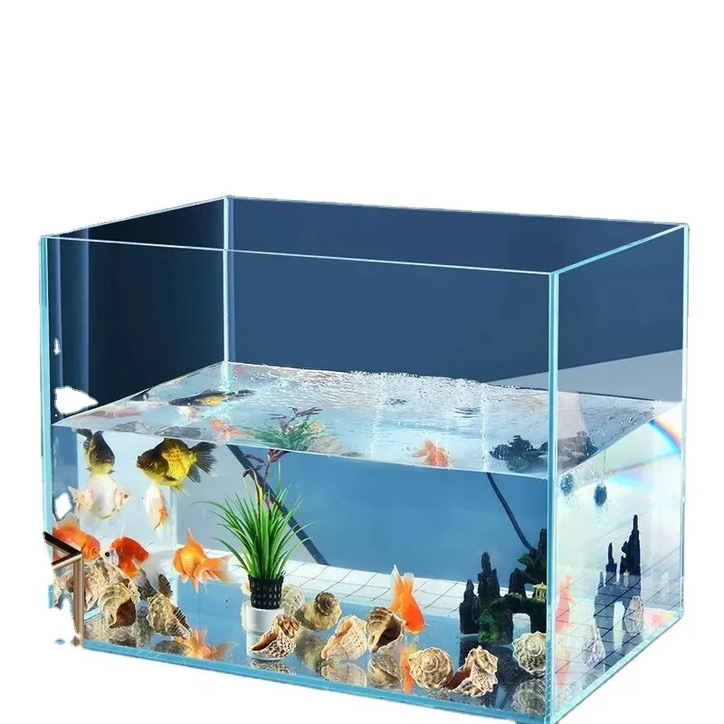 

Super White Glass Aquarium Fish Tank Right Angle Water Grass Fish Tank