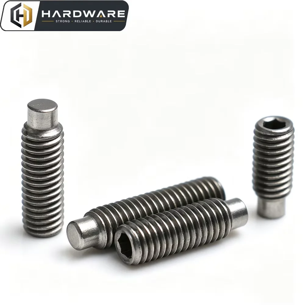 2-20pcs 304 Stainless Steel Hex Socket Dog Point Headless Grub Set Screws M2 M2.5 M3 M4 M5 M6 M8 M10 M12 M14 M16