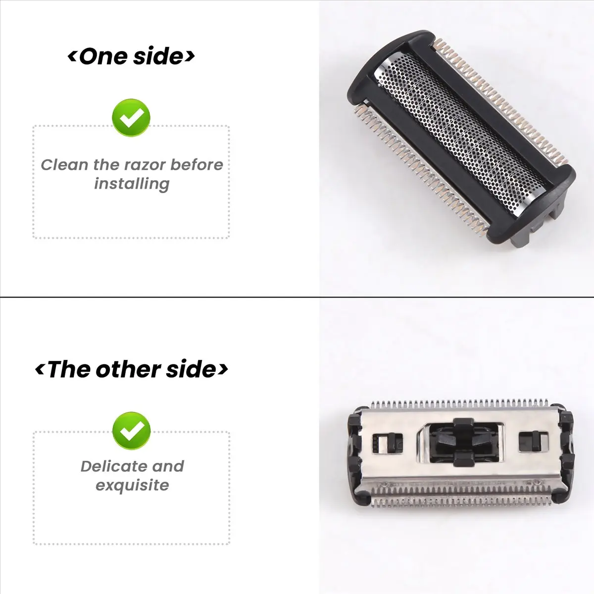 Dec.-4PCS Shaver Head Replacement Trimmer for Bodygroom BG2024/5025 S11 YSS2 YSS3 Series