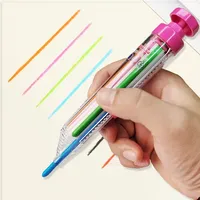 1Pcs 8 In 1 Multicolor Crayons Creative Push Style DIY Replaceable Oil Pastel Colored Pencil for Kids Graffiti Painting Tools