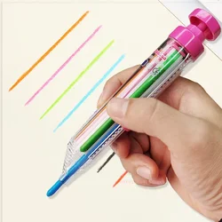 1Pcs 8 In 1 Multicolor Buntstifte Kreative Push-Stil DIY Austauschbare Öl Pastell Farbige Bleistift für Kinder Graffiti Malerei werkzeuge