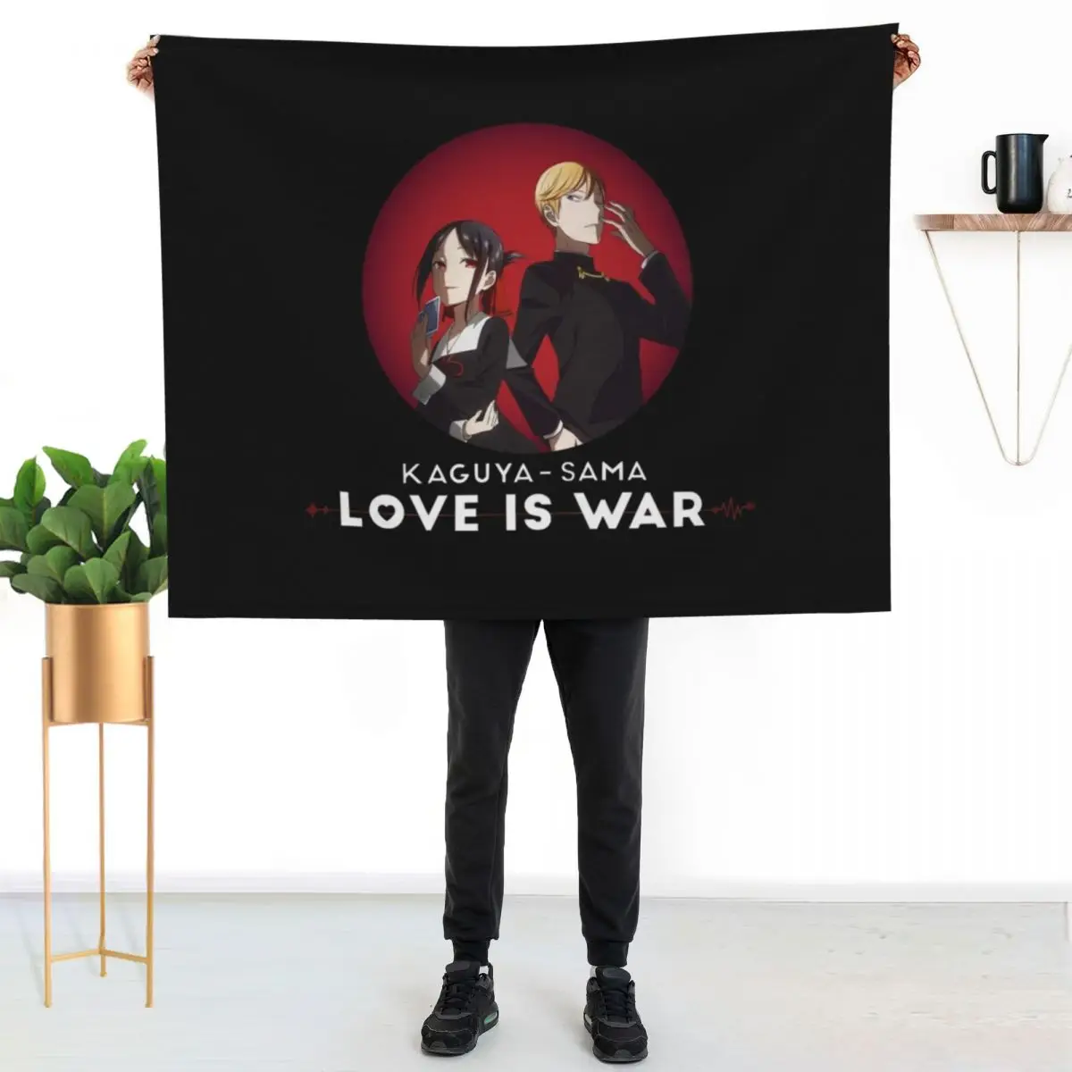 Kaguya Shinomiya x Miyuki Shirogane Throw Blanket manga Sofas Camping Tourist Travel Summer Blankets