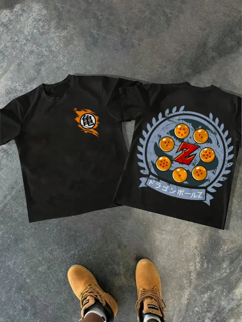 Camiseta de manga corta de verano para hombre con diseño impreso con logotipo de Dragon Ball y tortuga "Z", camisa informal de moda para hombre