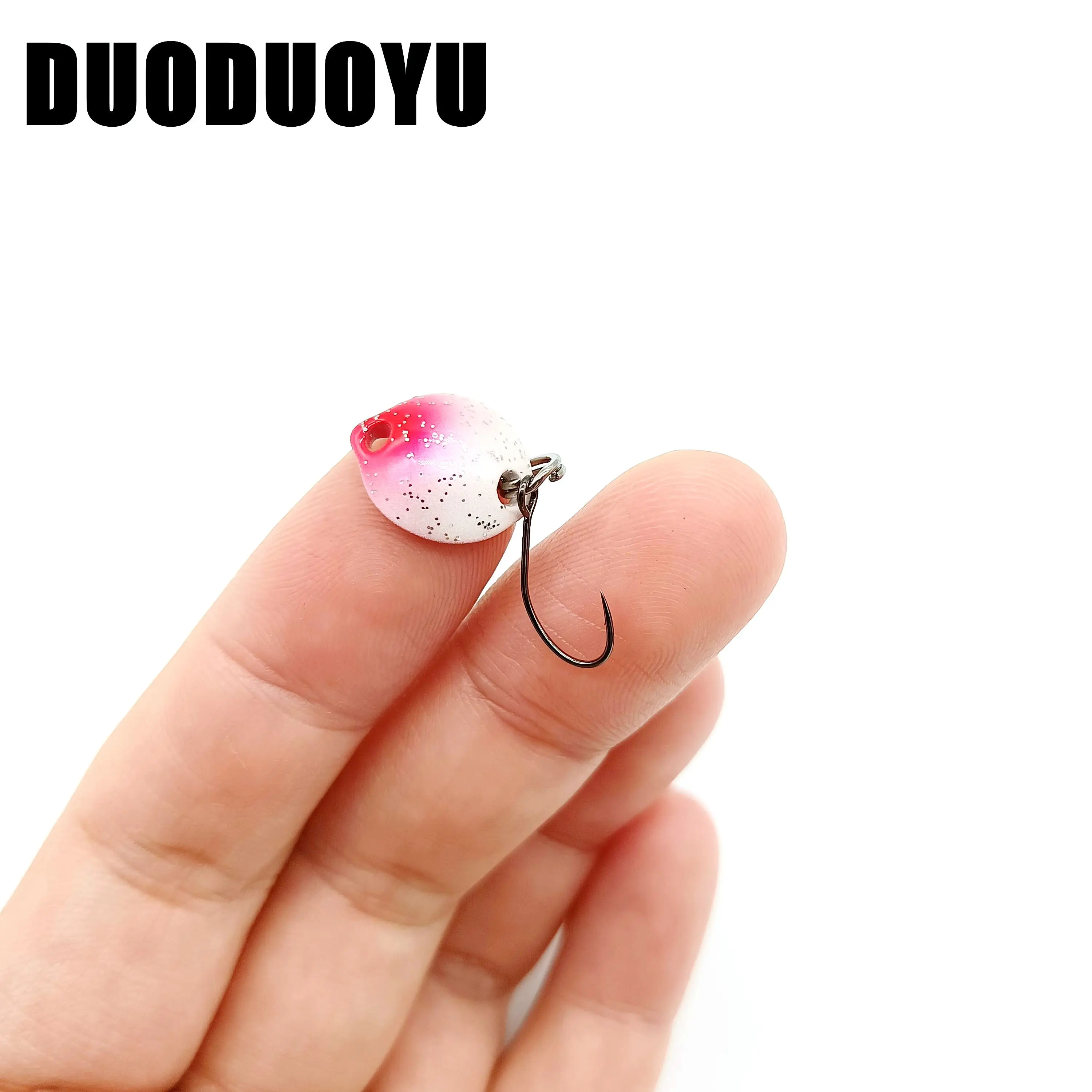 DUODUOYU 1PCS  Mini Spoon Fishing Lure 1.8g/14mm Metal Bait Single Hook Spinner Hard Bait Trout Bass Pike Winter Ice Fishing