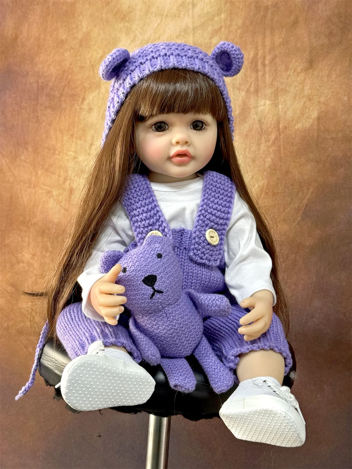55 CM 22 Inch Reborn Dolls Realistic Full Silicone Baby Bebe Vinyl Newborn Girl Doll Princess Toddler Toy Gift
