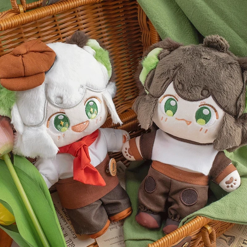 ตุ๊กตาผ้าลูอว์ เสี่ยวเฮย (แมวดำ) ขนาด 20 ซม. ชุดบาริสต้า พร้อมโครงกระดูกที่สามารถปรับท่าทางได้ และเสื้อผ้าที่เปลี่ยนได้ ตุ๊กตาผ้าฝ้ายสะสม