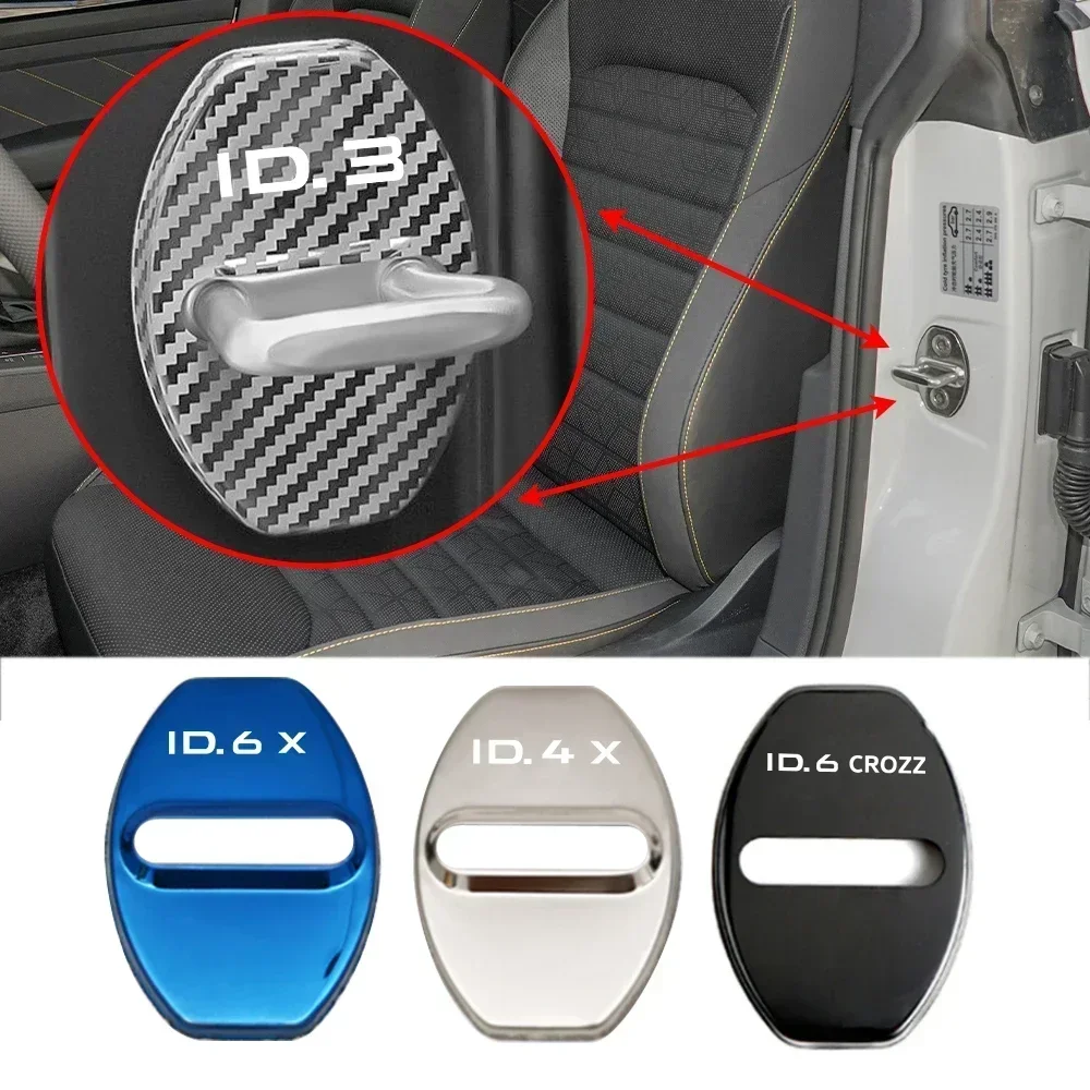 Car Door Lock Cover Auto Emblems Case for Volkswagen VW ID ID.3 ID.4 Crozz ID.5 GTX ID.6X ID.Buzz ID.4X Car Styling Accessories