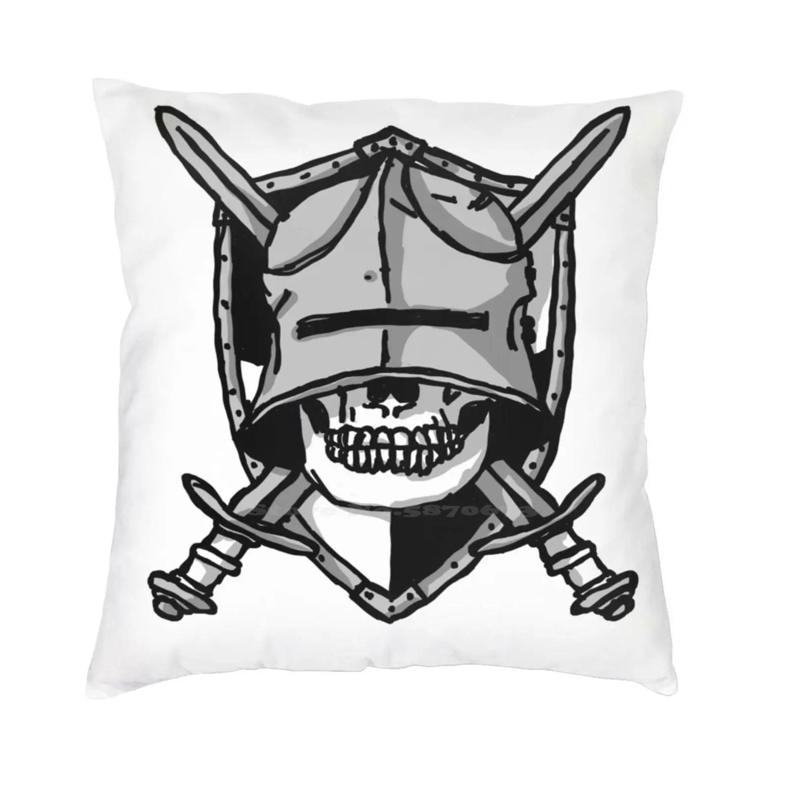 

Dark And Gritty Knight Skull-Sword And Shield Coat Of Arms T-Shirt Cotton Tshirt Dark Knight Skull Skull Knight Skeleton Knight