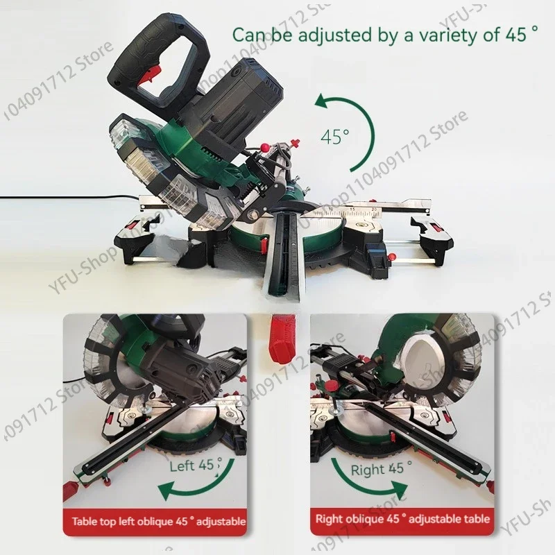 8 Inch Tie Rod Miter Saw High-Precision Push-Pull Miter Saw Sawing Aluminum Machine Multi-Angle Cutting Machine 220V