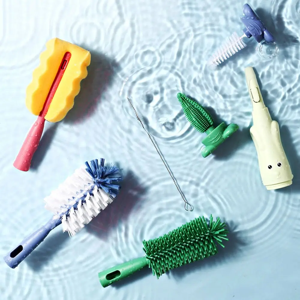 Rotation Soft Head Feeding Bottle Cleaner Water Bottle Cleaner Bottle Cleaning Brush Baby Bottle Brush Set Cup Cleaning Tool
