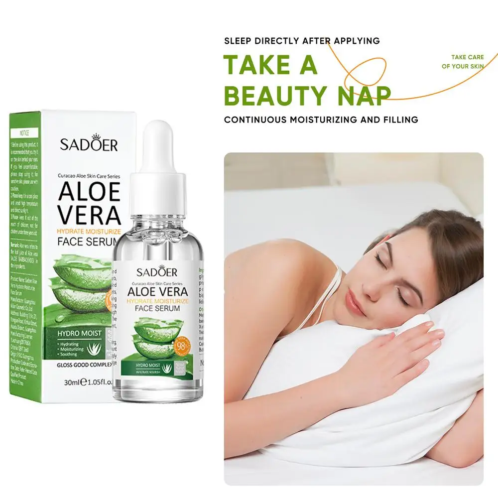 

Сыворотка Aloevera увлажняющая для лица и шеи, эссенция алоэ против акне для мужчин и женщин, сыворотка H2Z4, 30 мл