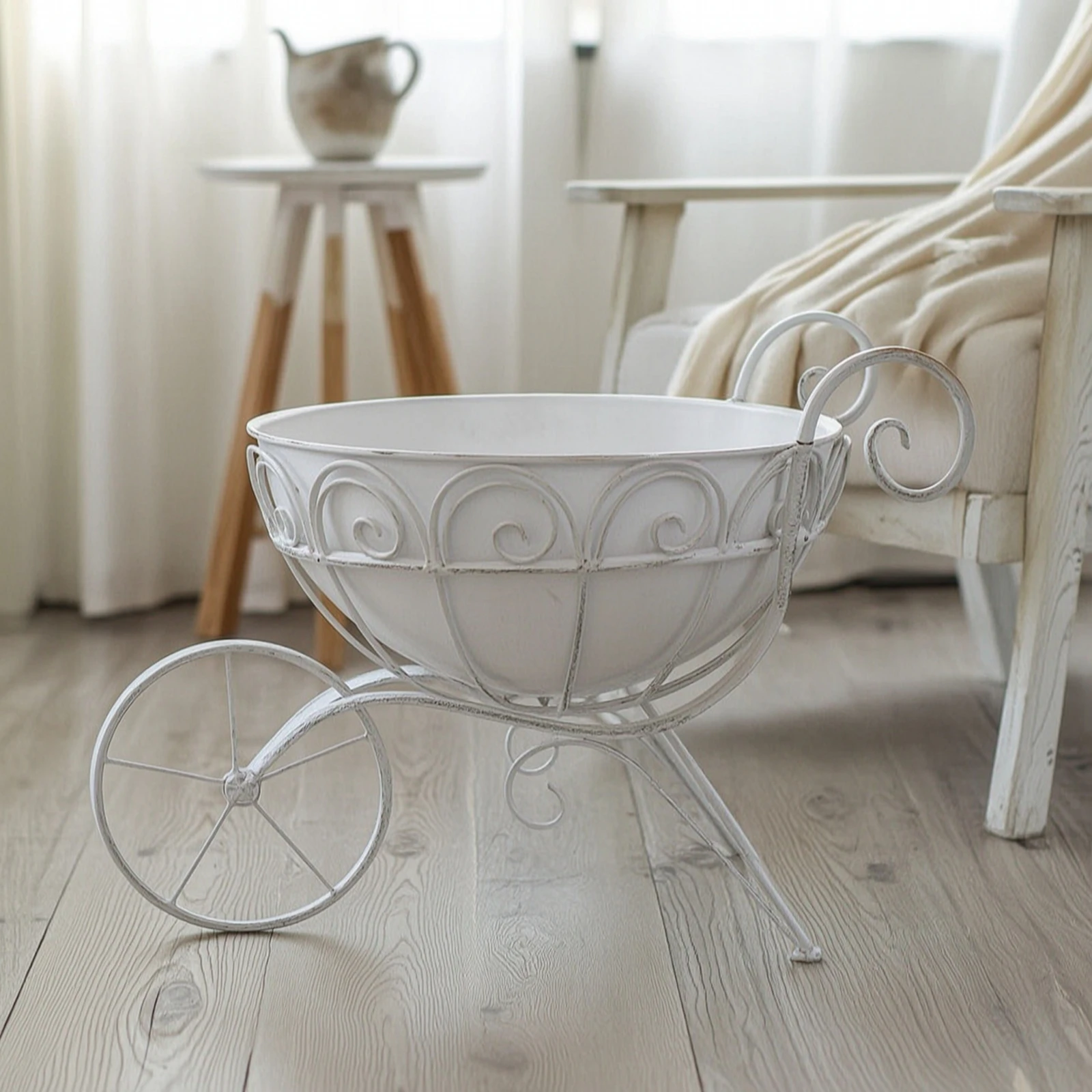Garden Cart Planter Outdoor Metal Flower Pot Holder Cart Planter Stand Stylish Plant Holder Attractive for Home Decorators