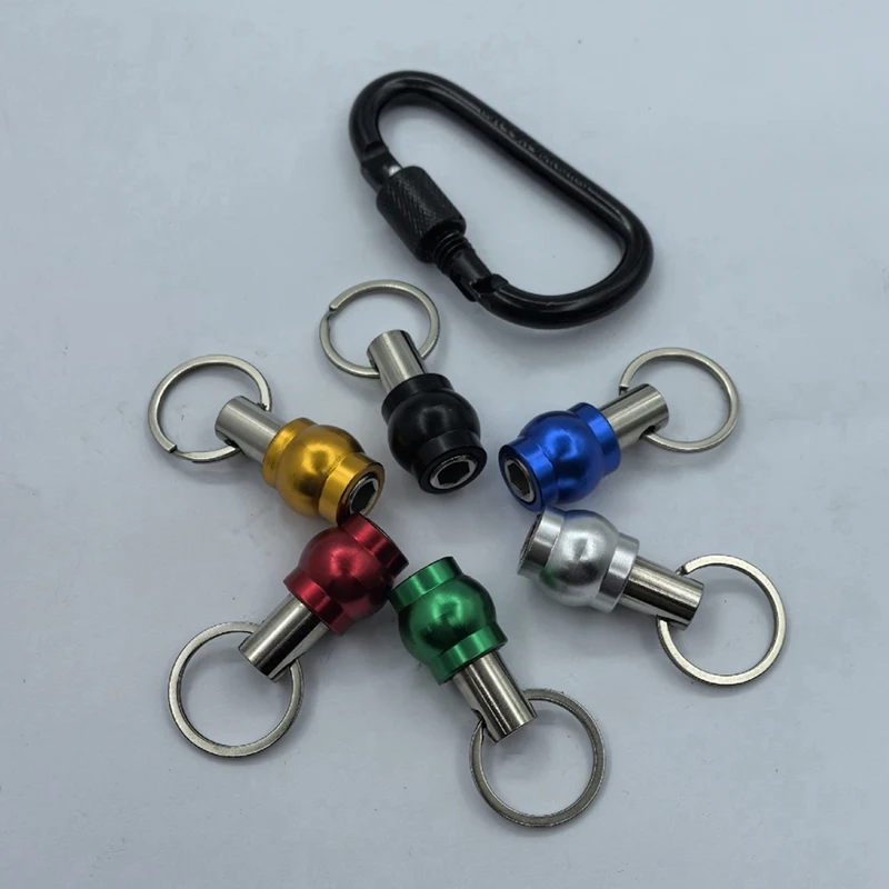 HOT! Katerk 6Pcs Hex Shank Screwdriver Bits Holder Set With Black Carabiner, Quick-Change, Lightweight