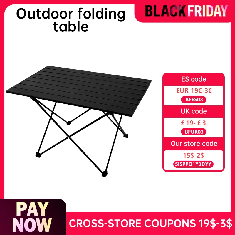 Outdoor Folding Table, Ultra Light Camping Hiking Picnic Barbecue Table Backpack Aluminum Alloy Small Table Coffee Table