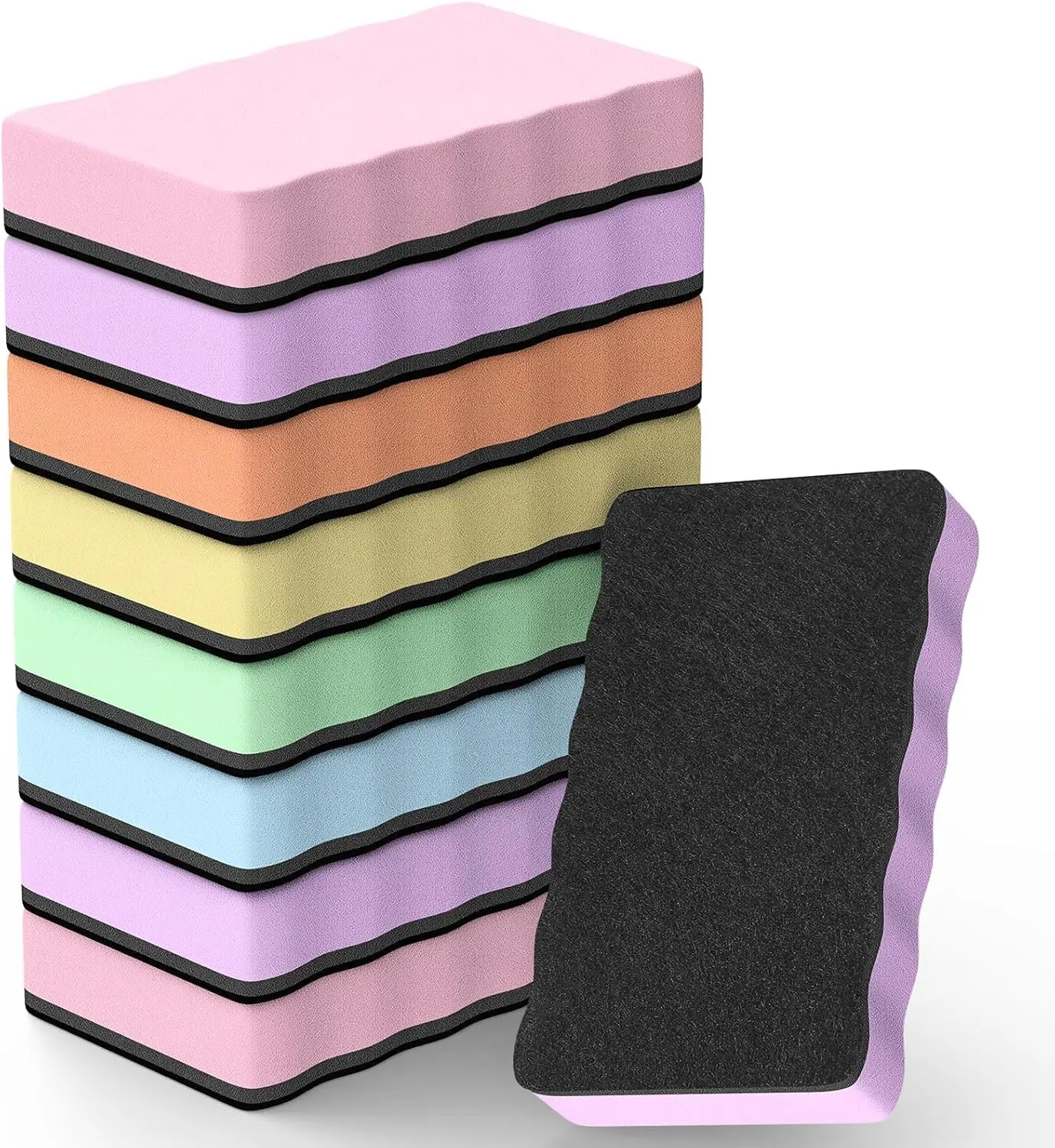 

8 Pack Magnetic Whiteboard Erasers, Dry Erase Board Cleaners, Reusable Chalkboard Wipers, 6 Pastel Colors, 4x2x0.6 Inch