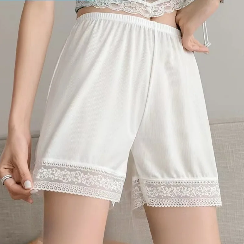 Ice Silk Safety Short Pants Loose Safety Short Pants Seamless Lace Shorts Soft Thin Breathable Shorts Summer Women Safety Pants