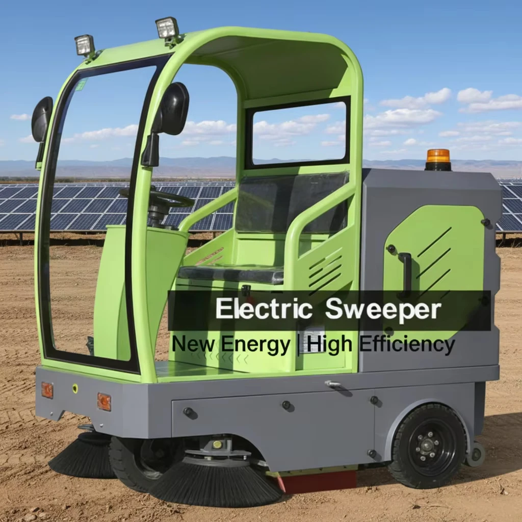 Electric Street Sweeper New Energy Ride-On Self-Propelled 12km/h Cleaning Vehicle for Industrial & Commercial Use