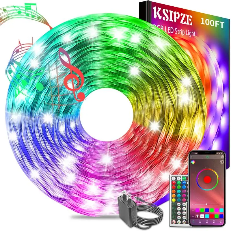 LED strip lights RGB color changing setting music sync strip lights with both app and remote control