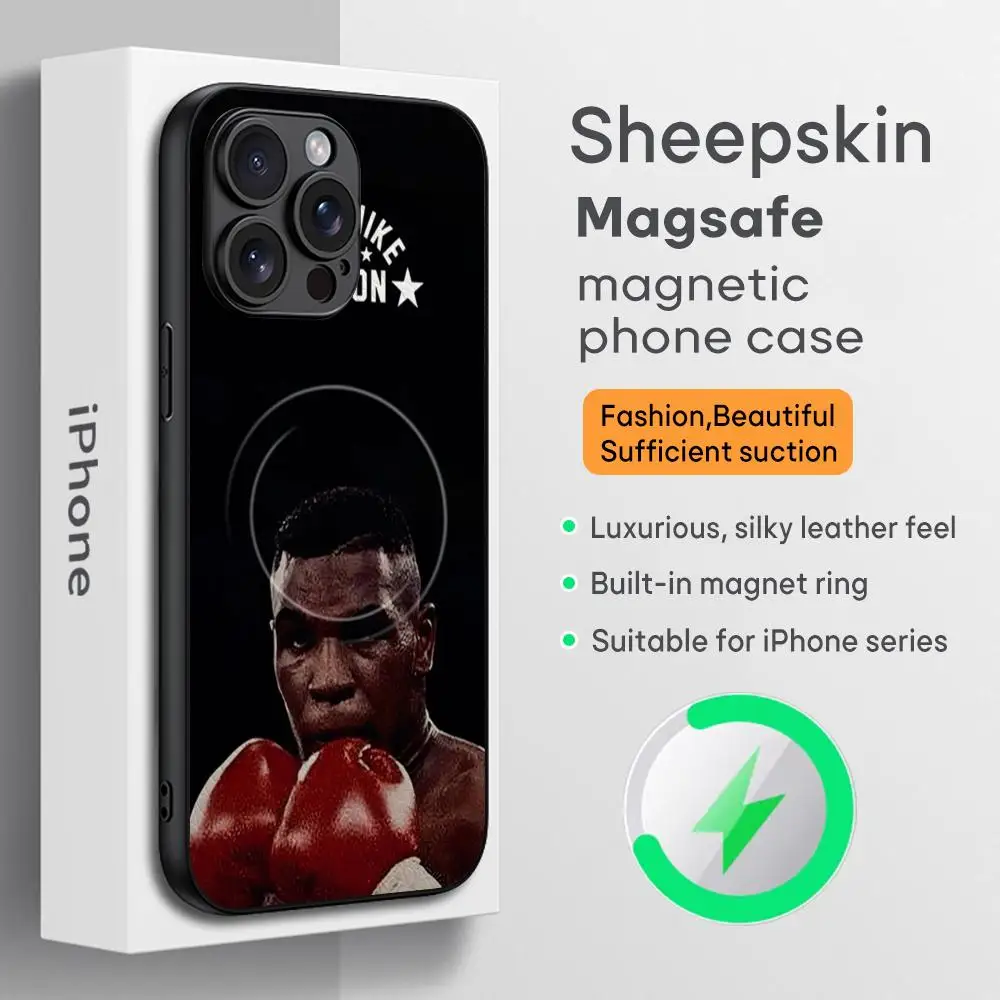 Boxer M-Mike T-Tyson Star Hot Phone Case For iPhone 16 15 14 13 12 11 Plus Pro Max  High-end Luxury Magsafe Sheepskin