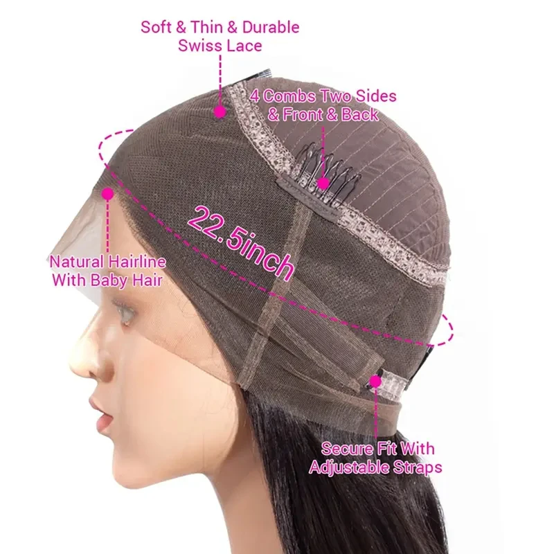 360 الدانتيل الجبهة الباروكات شعر الإنسان غلويليس البرازيلي الجسم موجة شفافة قبل قطعها 13x6 الدانتيل أمامي شعر مستعار أسود للنساء