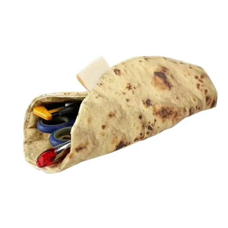 Burrito Roll Pencil Case Burrito Storage Bag Funny Burrito Tortilla Roll Pencil Case Pen Pouch School Supplies #SO