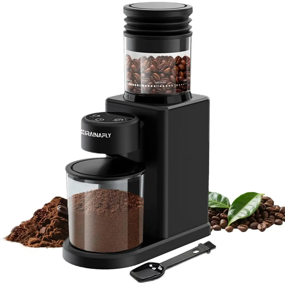 

Electric Coffee Bean Grinder with 25 Precise Grind Settings, Smart Touch Control, Anti-static, Black