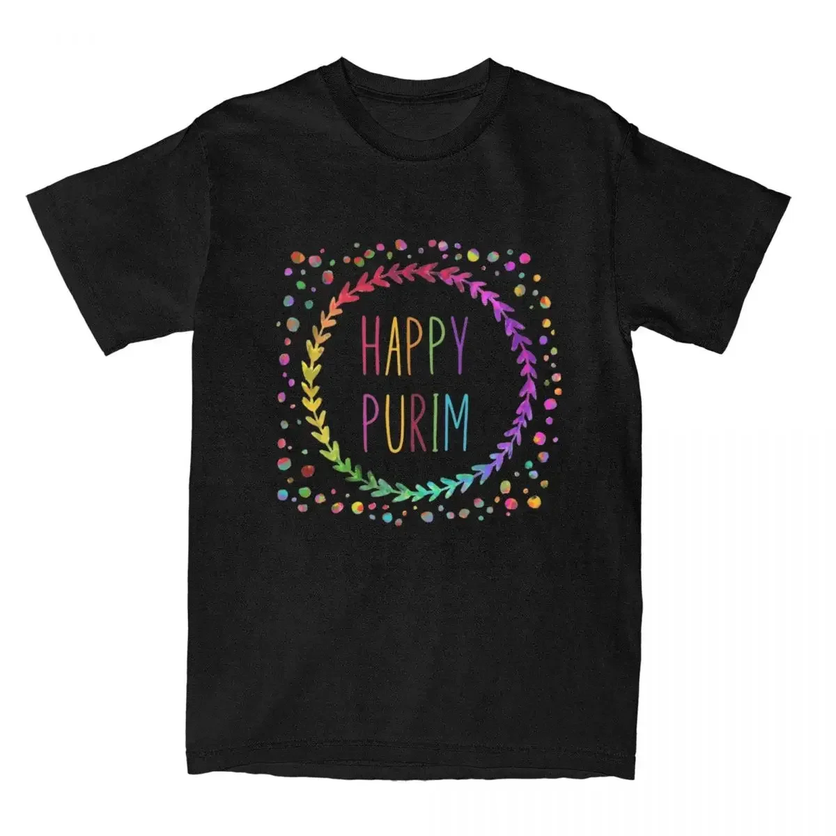 Cool Funny Huppy Purim T-Shirts Men Women's 100% Cotton Fun Purim and Costumes Carnival Tee Shirt Adult Clothing