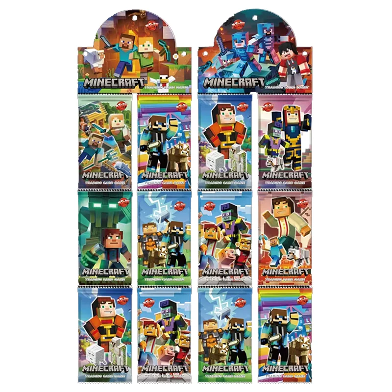 72/144/288pcs Anime Minecraft Game Figure Collection Card Battle Carte Cartoon Board Game My World Trading Cards Kid Toy Gift