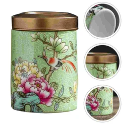 Enamel Tea Storage Container Tank Candy Jar Containers for Food Teapot Ceramic Canister Holder