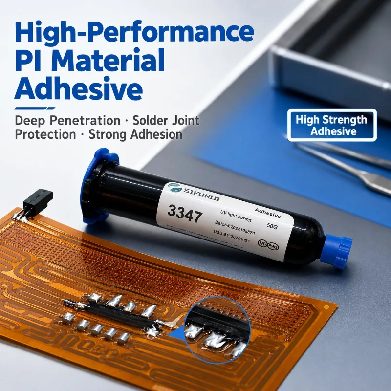 Heating Garment Solder Joint Protective UV Glue Washable Bake-resistant Low Water Absorption PI Film Solder Pad Light Cure