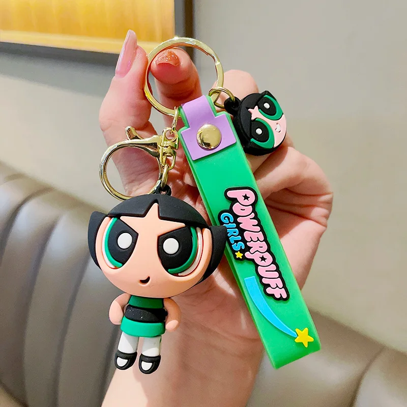 6 سنتيمتر الكلاسيكية أنيمي الكرتون Powerpuff الفتيات فراشة المفاتيح الرجال والنساء المعلقات الحلي الصغيرة هدايا لطيف