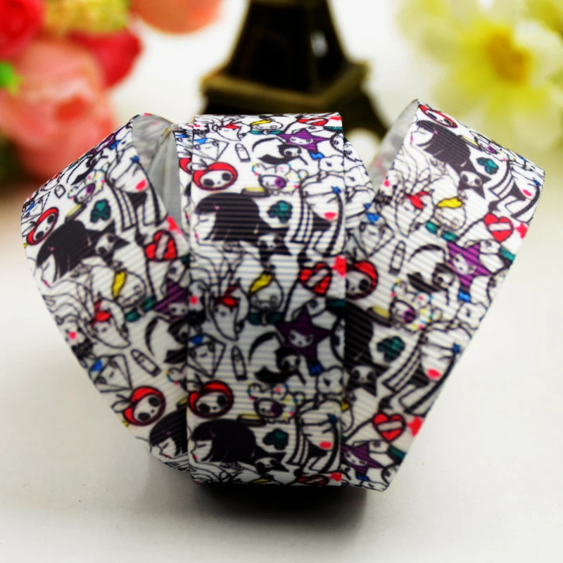 22mm 25mm 38mm 75mm Ruban Tokidoki Cartoon Character printed Grosgrain Ribbon party decoration 10 Yards Mul101