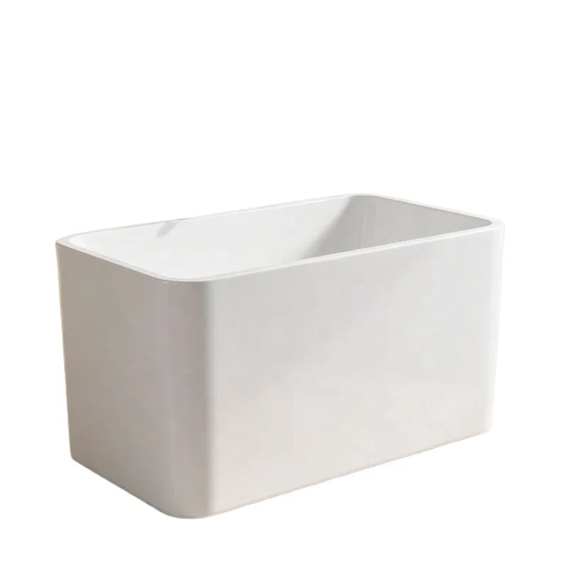 Small Rectangle Acrylic Freestanding Soaking Bathtub Modern Contemporary Factory Direct with Drain & Overflow for Bathroom Use