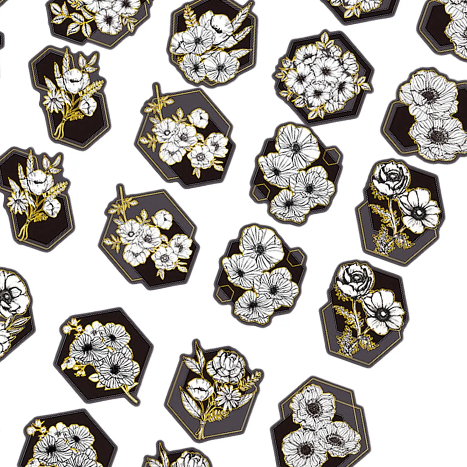 30 Pcs Flower Sticker Hand Account Waterproof Plants Sticker for Box Birthday