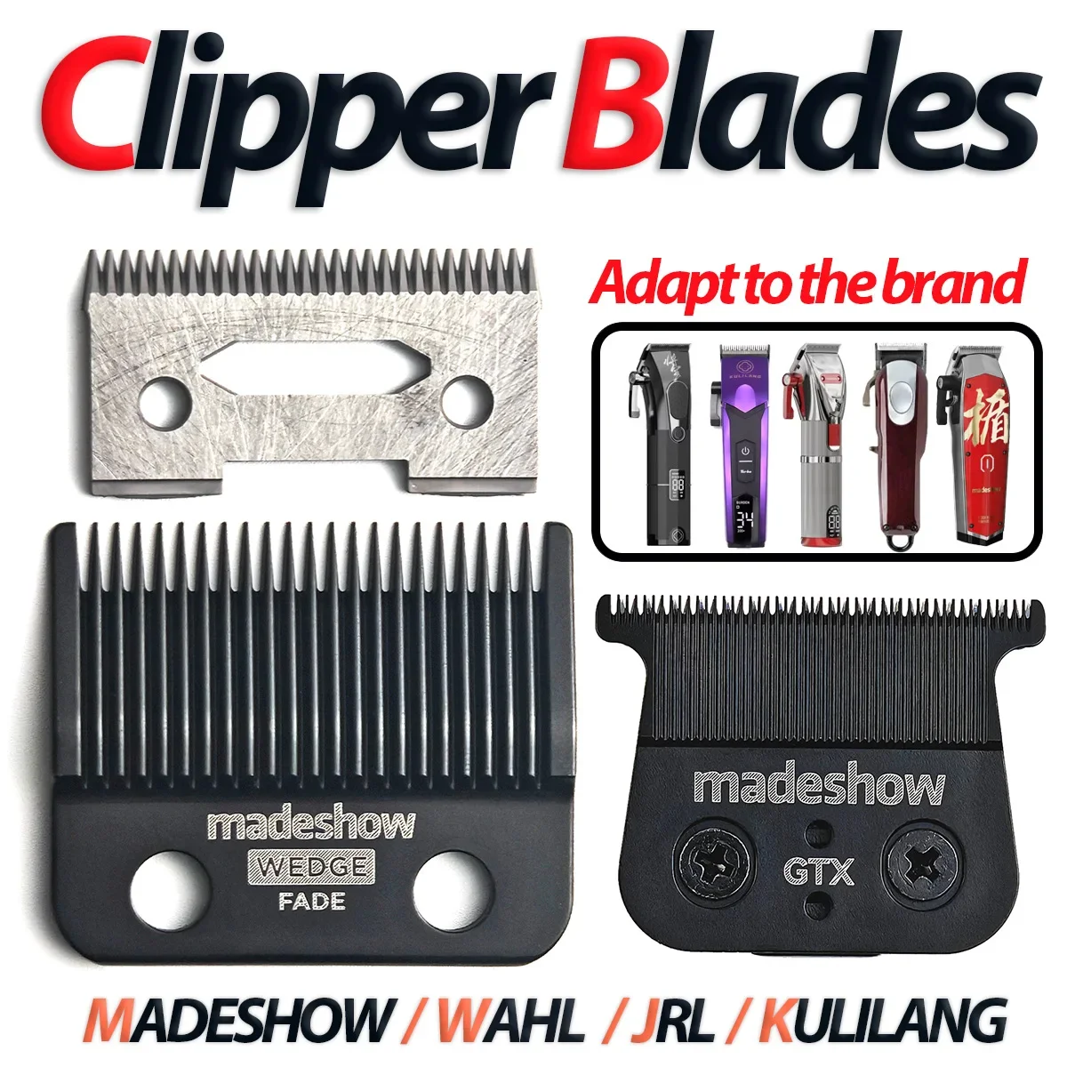 Madeshow KULILANG M5F M10 R66 R77F Original Ultra Thin Fade Blade Hair Clipper Wedge Cutter Head Trimmer Replacement Accessory