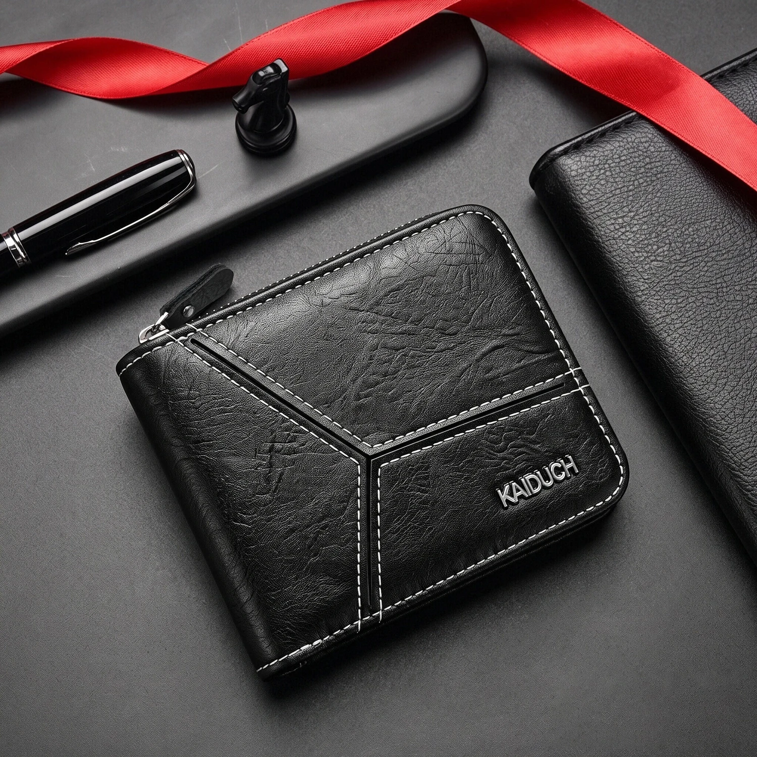 Men PU Leather Zipper Bifold S - Interior Design Id 评论和价格