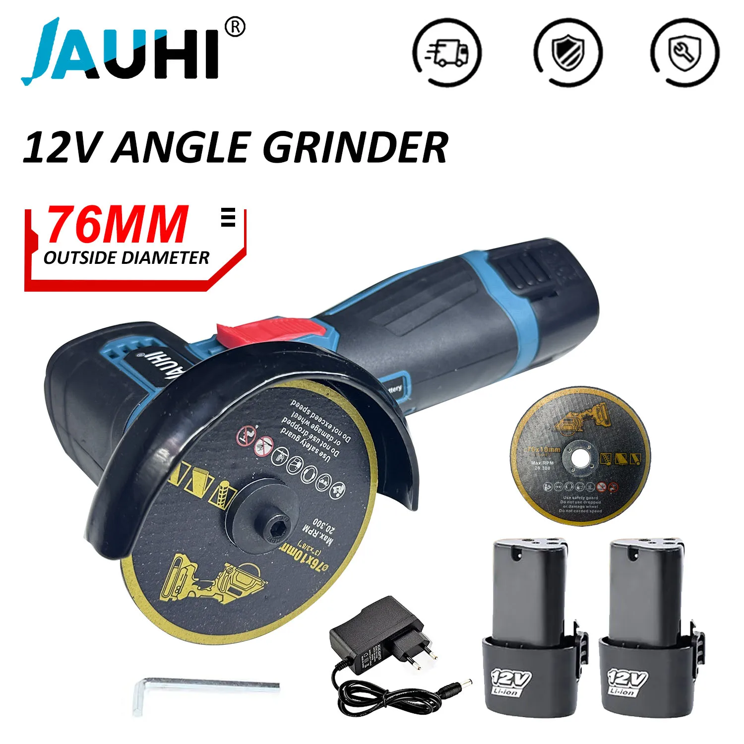 

JAUHI 12V 3 Inch Lithium Electric Angle Grinder Mini Small Household Handheld Cutting Machine Polishing Machine