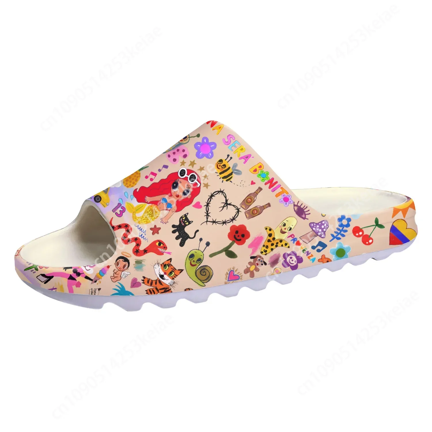 Manana Sera Bonito Karol G Soft Sole Sllipers Home Clogs Step on Water Shoes Mens Womens Teenager Customize on Shit Sandals image 2