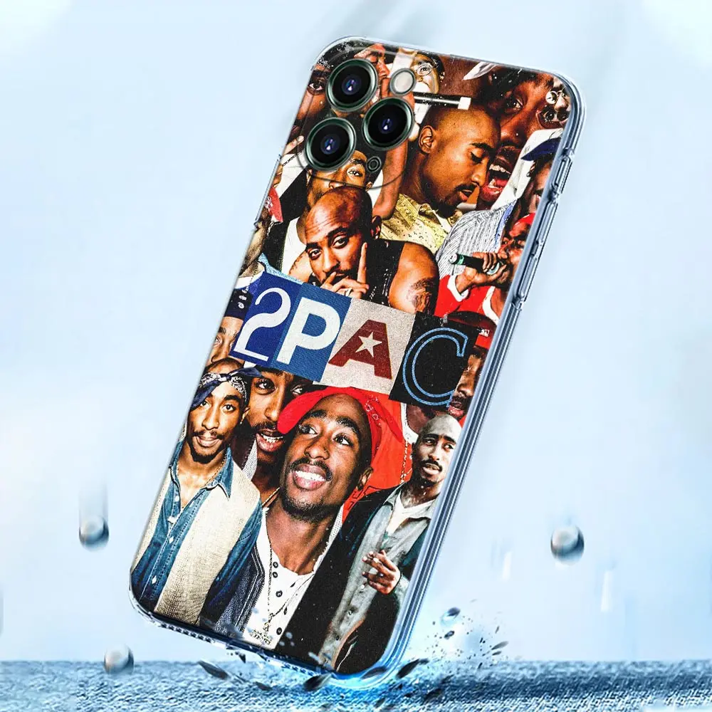 2PAC Tupac Shakur Gangsta Rapper Shell Case for iPhone 15 11 12 13 14 16 Pro Max Mini 16 Plus 15Pro Soft Transparent Cover Funda