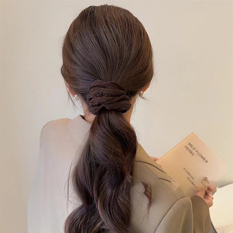 Simple Solid Color Large Intestine Hair Rope for Women Meatball Head Hair Rope Fashion Girl Does Not Damage The Hair Scrunchie