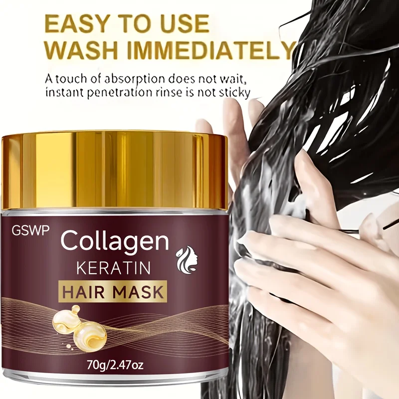 GSWP Collagen and Keratin Hair Mask: provides deep hydration and moisture, reduces frizz, split ends and breakage.70/140g