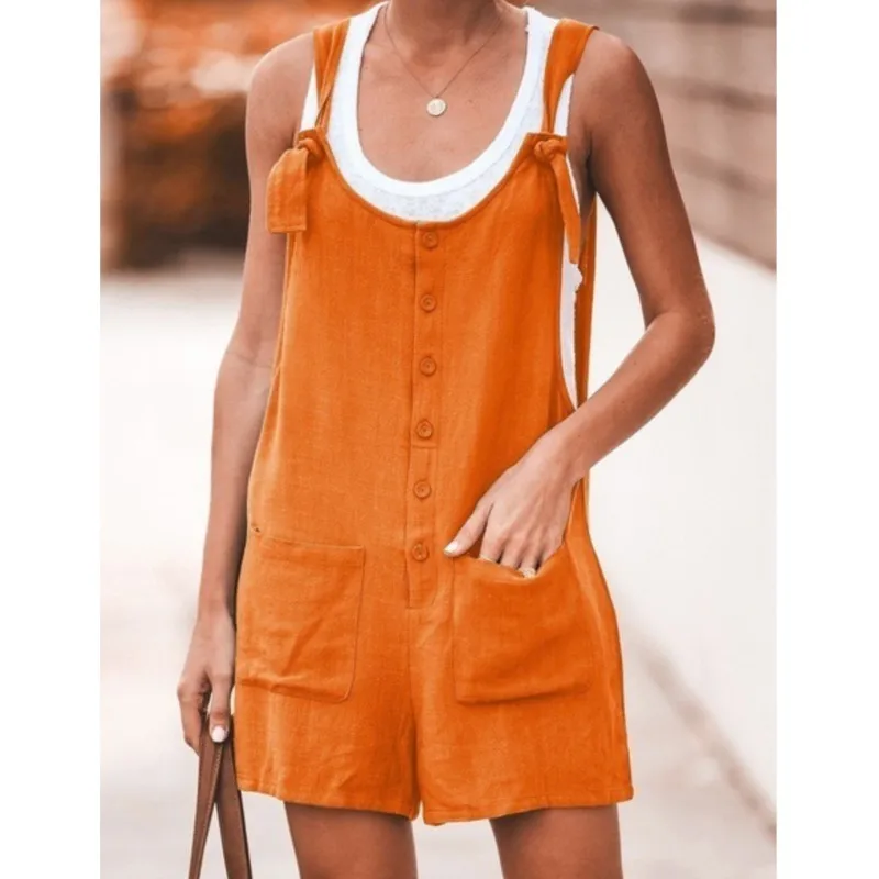 2025 Summer Women Long Jumpsuit Solid Color Casual Loose Thin Size Sleeveless Straps Wide Leg Women Suspender Loose Jumpsuit