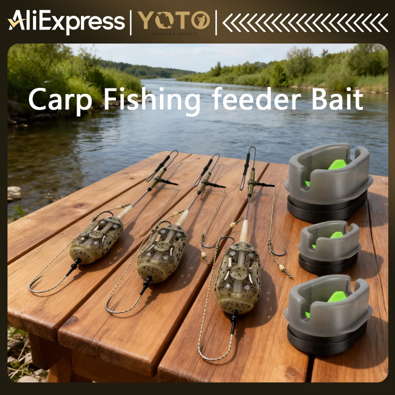 Vorgebundene Haar-Rigs zum Karpfenangeln, Methoden-Feeder mit Doppelhaken, Leadcore Lines Rigs
