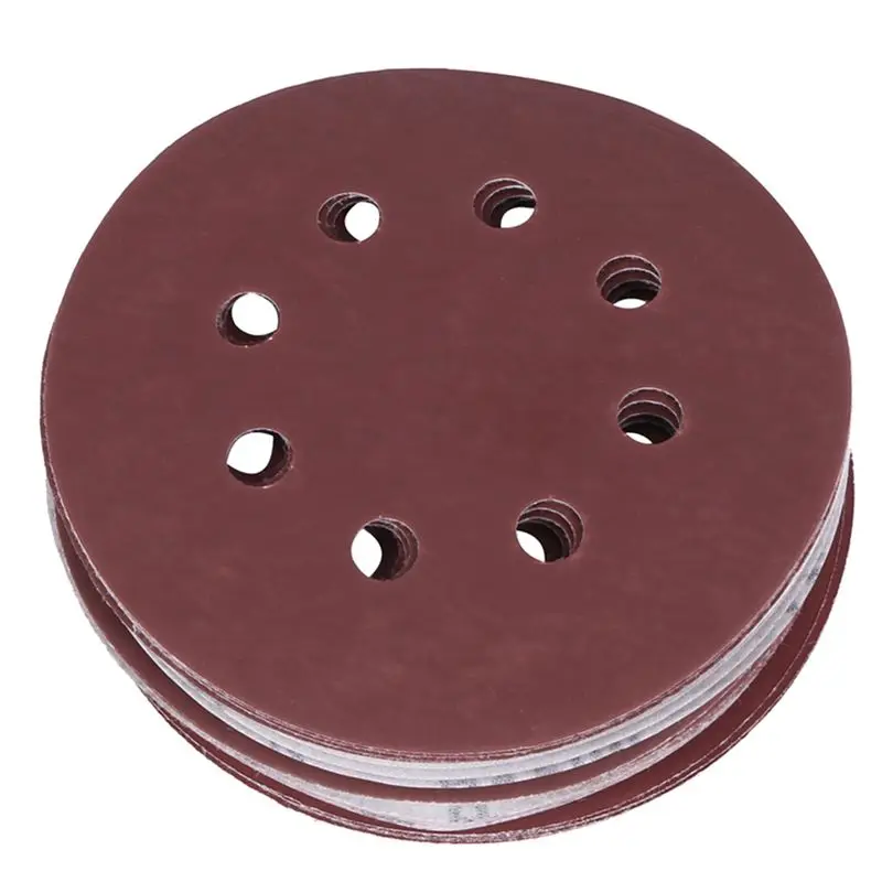 -[33A Tvdae] 100Pcs 5 Inch Sanding Discs 125Mm 8 Hole Sandpaper 800 1000 1200 1500 2000 Grit