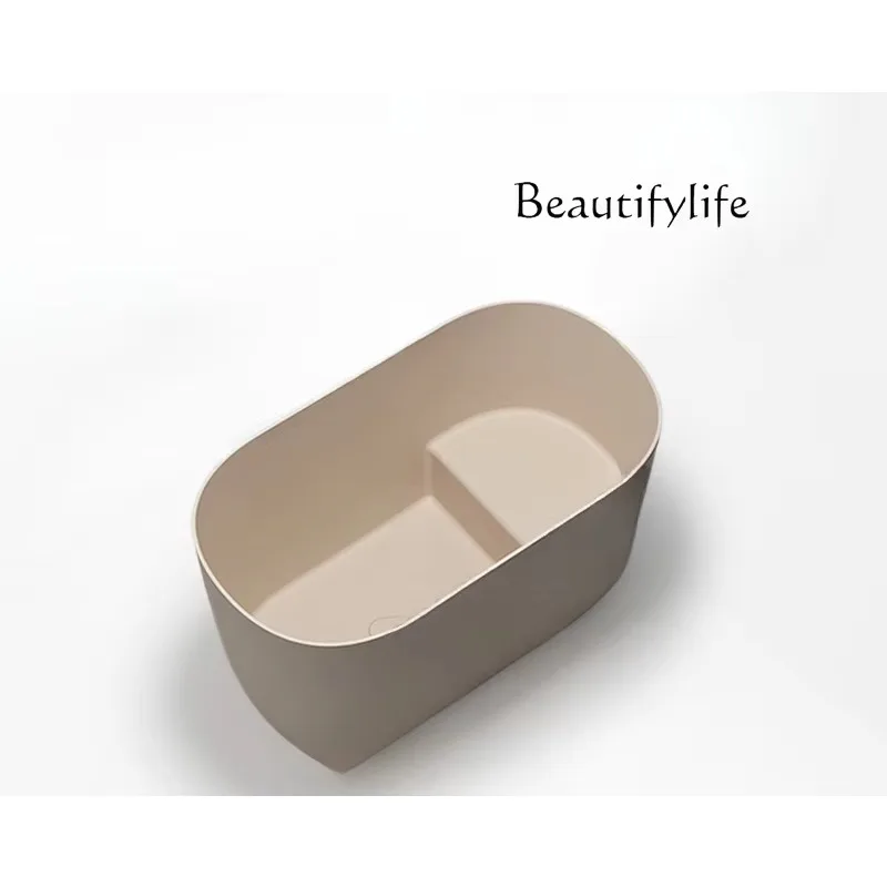 X36 Small Apartment Family Bed And Breakfast Sitting Bathtub Qimei Artificial Stone Integrated Oval Bathtub