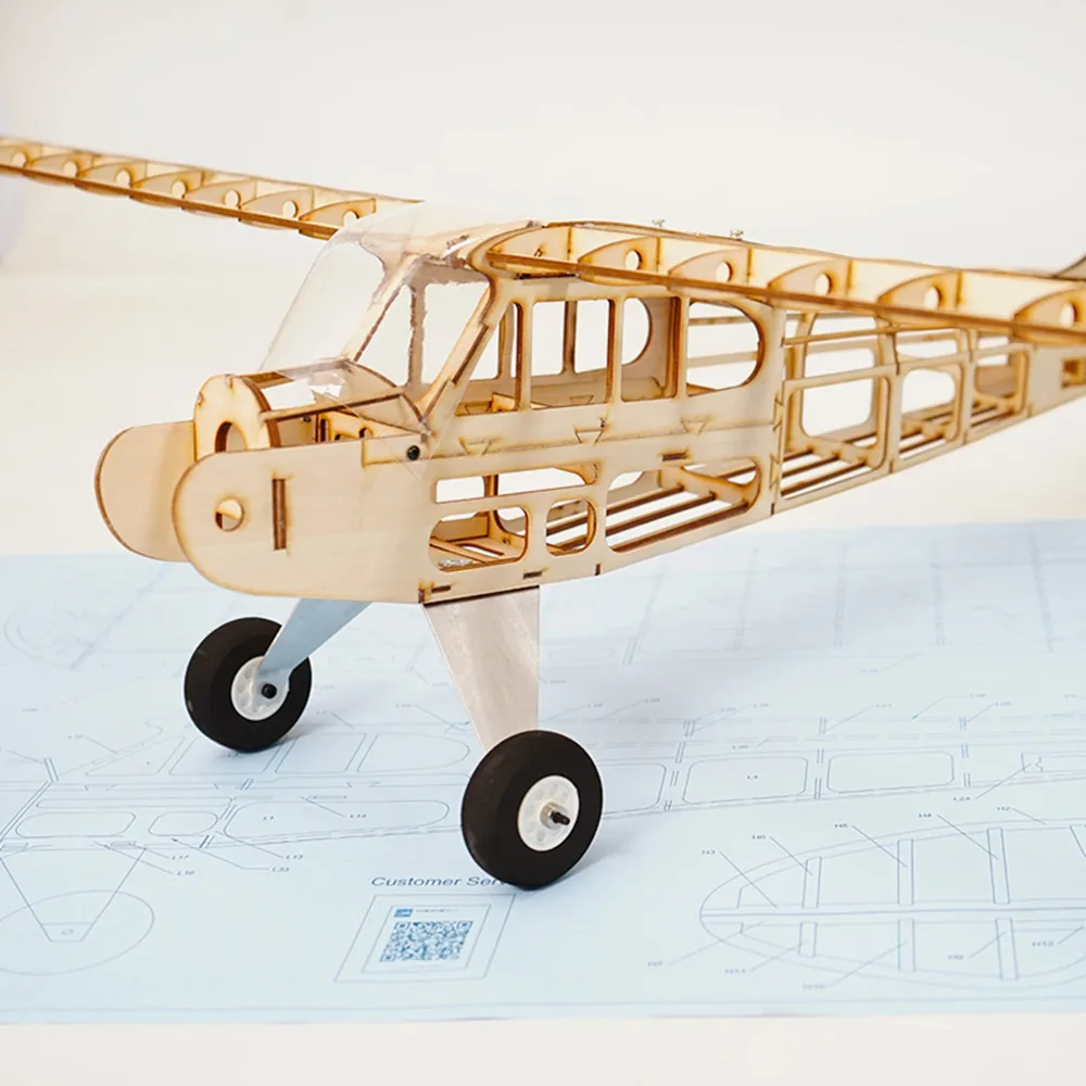 RC AirPlanes Laserowo wycinane drewno balsa Zestaw do samodzielnego montażu Rozpiętość skrzydeł 1010 mm J3 Rama Model Zestaw do budowy Woodiness model PLANE